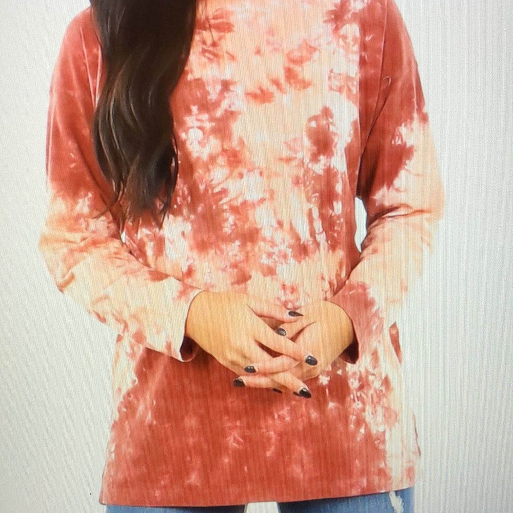 Free People Be Free Cabernet Combo Tie-Dyed Tee S